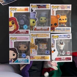 Funko Disney Pop Figures Set - Red, Green, Orange, Blue